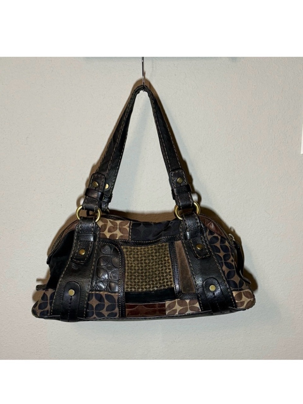 Fossil Vintage Patchwork Leather Satchel